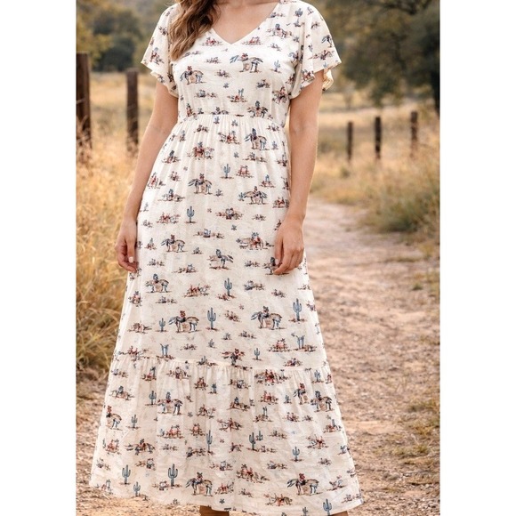 Stetson Dresses & Skirts - STETSON Western Dress Sz M Lined Pockets Equestrian Ranch Farm Horse Cowgirl